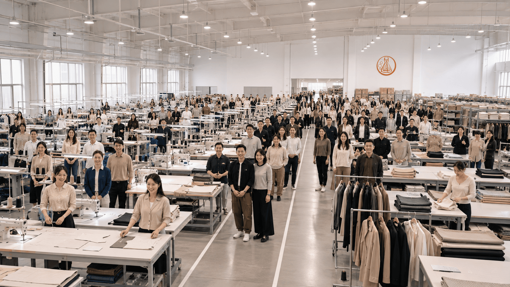 Seaflower Garment production team in a bright, organized garment factory